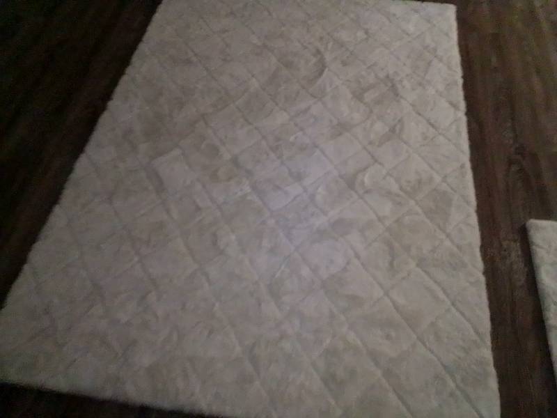 Large White Textured Rug