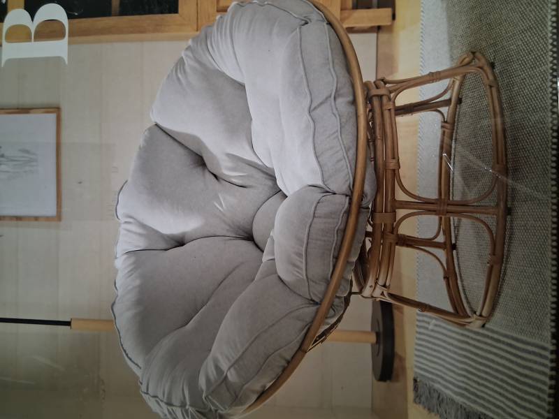 Rattan Papasan Chair with Cushion
